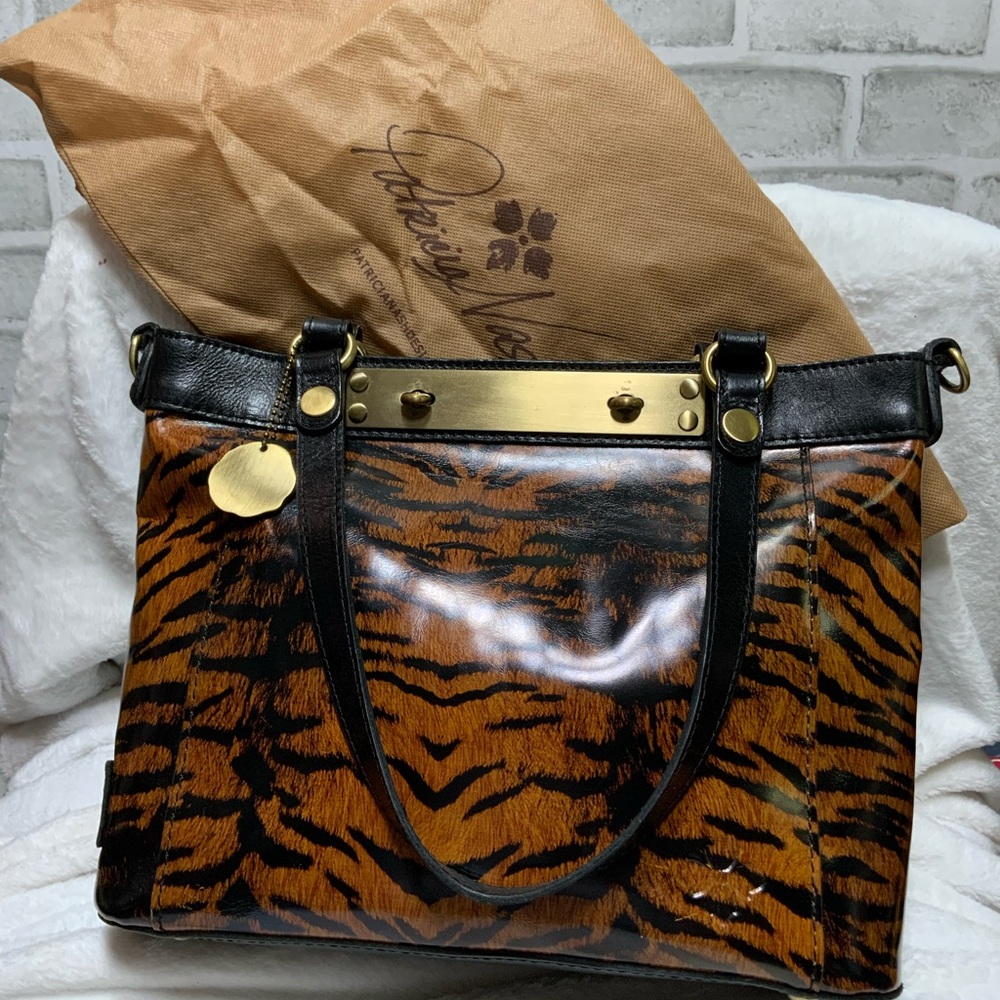 Patricia Nash Tiger Stripe Leather Tote - Picture 3 of 11